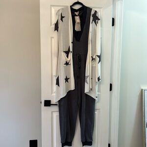 Romper with long cardigan set